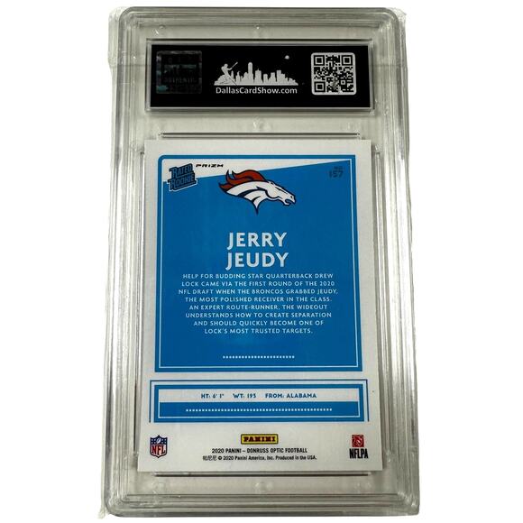 Donruss Optic 2020 Rated Rookie Purple Shock DCS Graded Mint 9 Jerry Jeudy - Picture 2 of 2